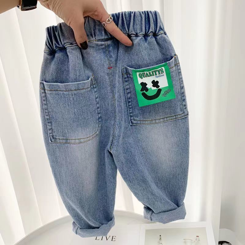 Picture of Boys' Jeans Spring and Autumn 2023 New Middle and Large Children's Trendy Cool Children's Wear Loose Fried Street Children's and Boys Long Pants