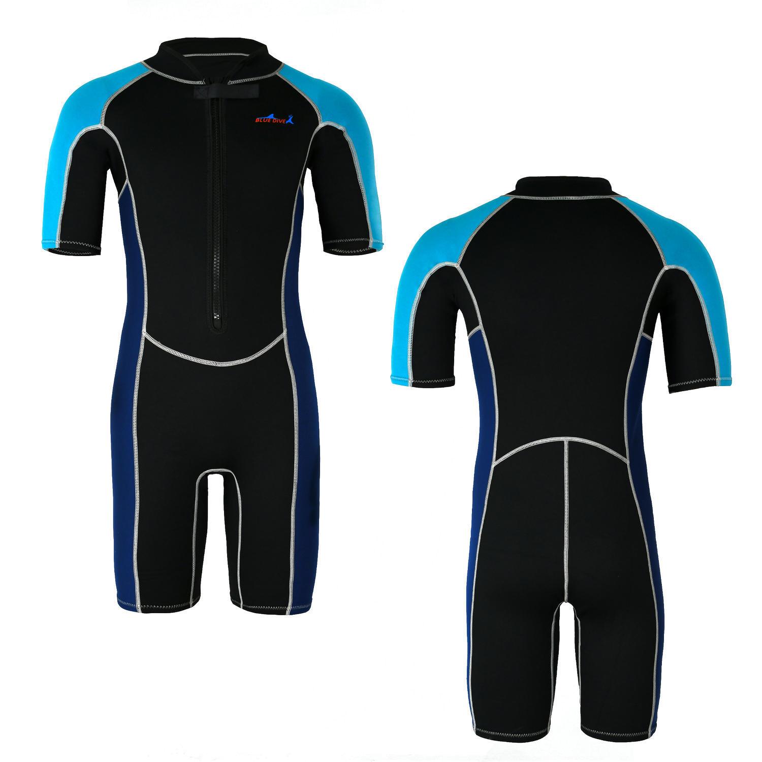 Picture of Swimwear men's and women's one-piece short-sleeved snorkeling sunscreen swimsuit jellyfish diving suit 2MM winter warm cold proof swimsuit