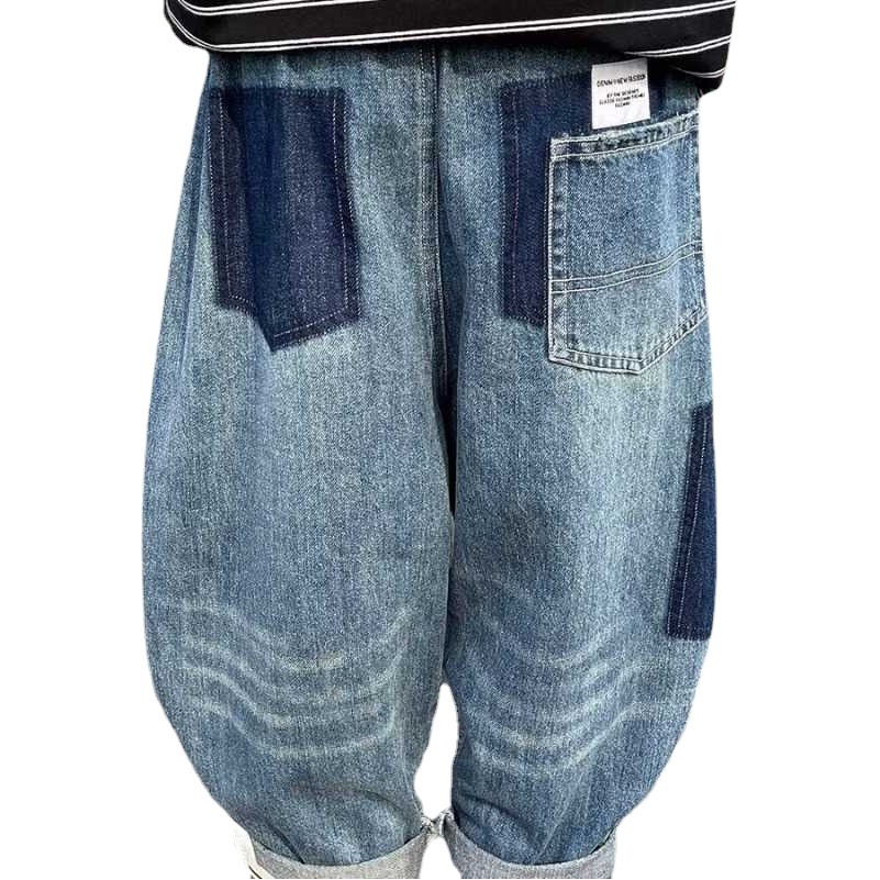 Children's Boy's Handsome Pants Autumn Internet Red Jeans Spring and Autumn 2022 New Trendy Little Boy Wholesale