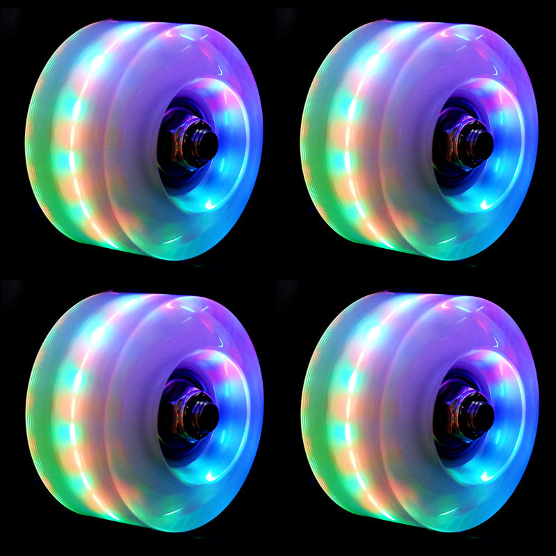 Factory spot double row skates luminous wheel four roller skates flash wheel skates wheel four a box