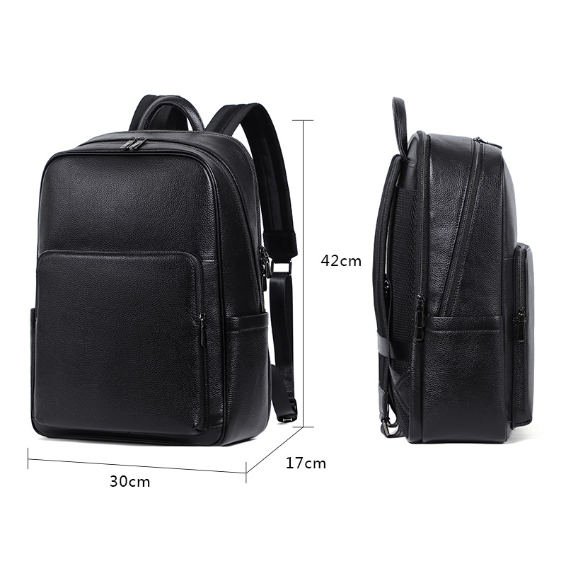 Picture of Multifunctional men's backpack genuine leather computer backpack travel bag first layer cowhide backpack in stock wholesale backpack