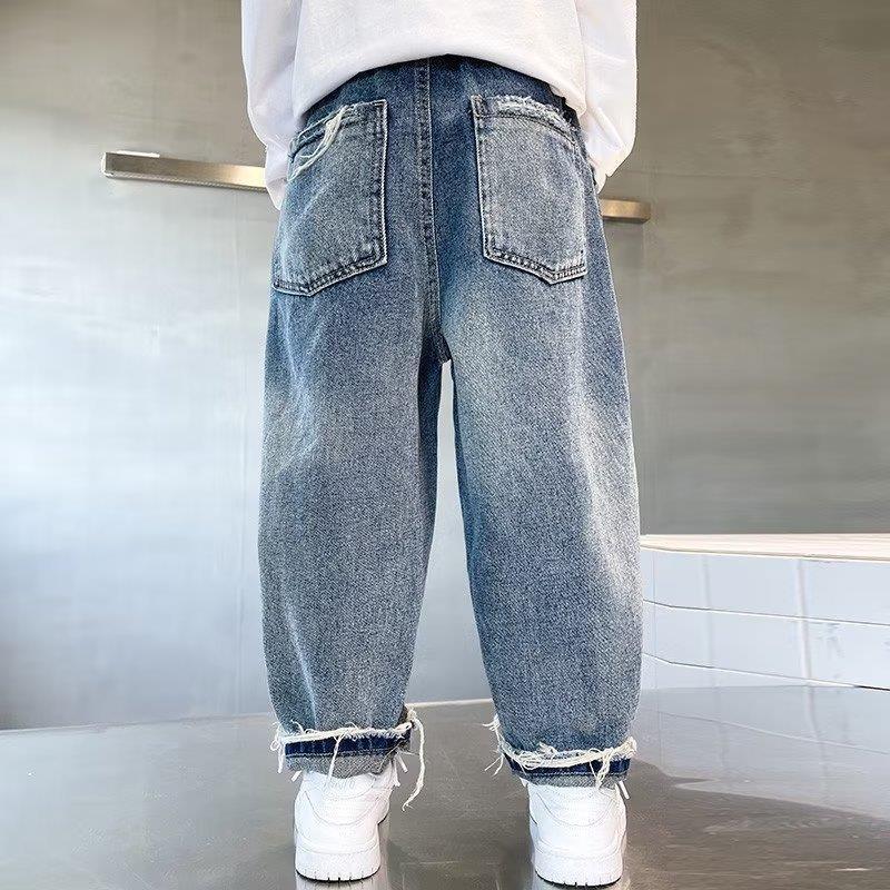 2023 New Arrival Harajuku Children's Wear Simple All-Match Artistic Mid-Waist Jeans New Arrival Trousers Summer Elegant Trendy Sleazy