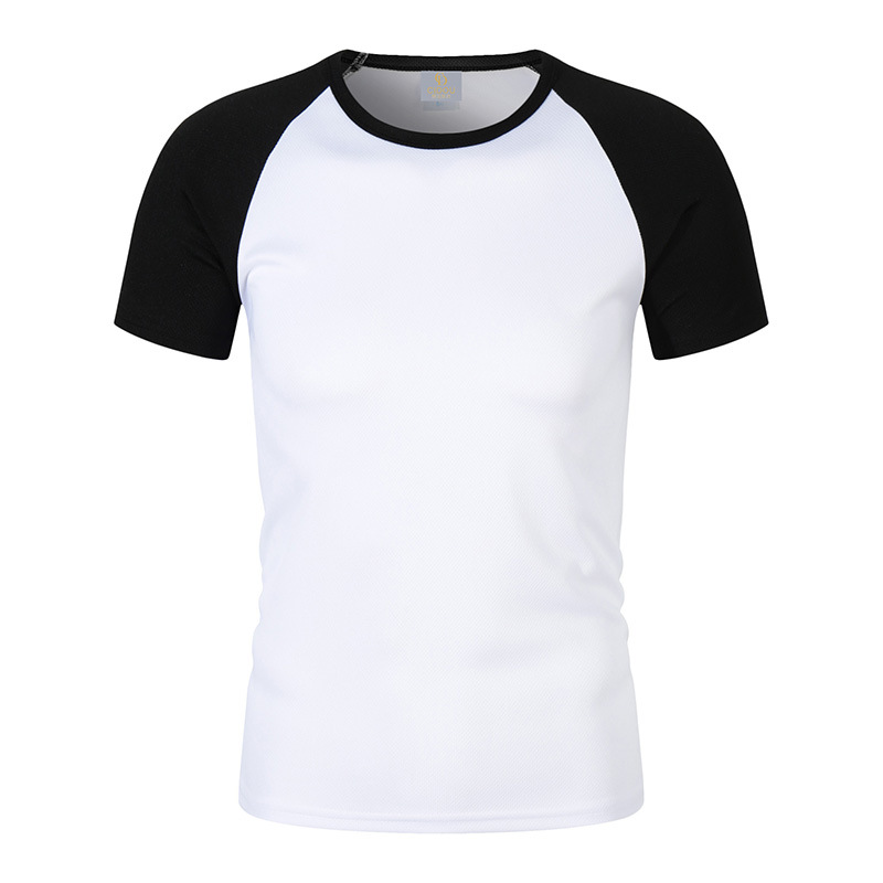 Picture of 180g Quick-drying Mesh Shoulder Contrast Crewneck T-shirt Men's and Women's Summer Leisure T-shirt Support LOGO Printing