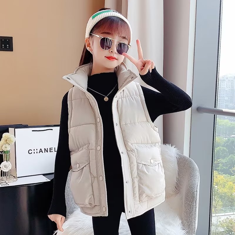 Picture of Girls' down cotton vest girls' outer wear winter 2023 new children girls' autumn and winter vest coat vest