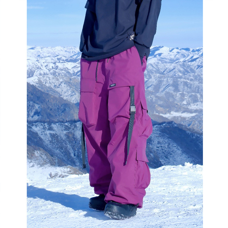 Picture of Snow Pants for Men and Women, Heavy-Duty Violet Waterproof Ski Pants, Warm New Men's Thickened 2024 American Style Snowboard