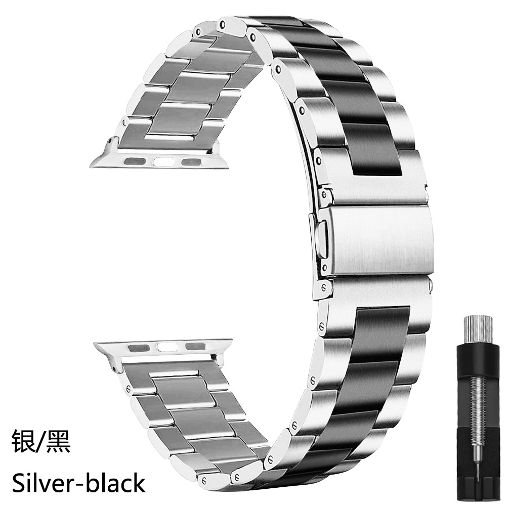 Picture of Suitable for Apple Watch Solid Stainless Steel Three-Bead Metal Business Strap
