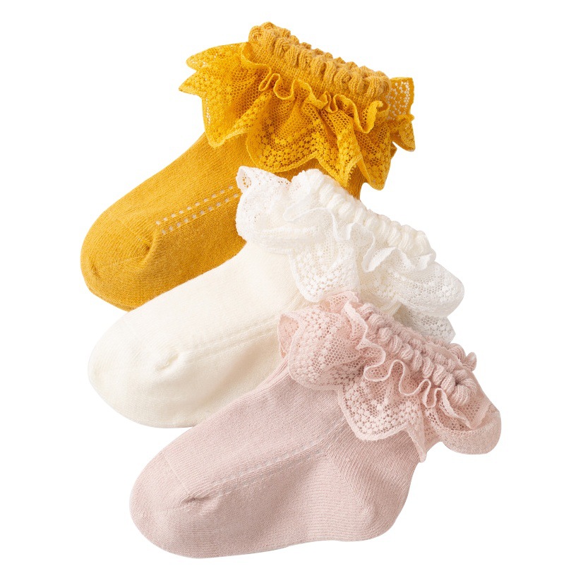 Girls Socks Spring Autumn and Winter Baby Lace Socks Korean Style Children Lace Princess Socks Little Girls Dance Socks Baby Socks