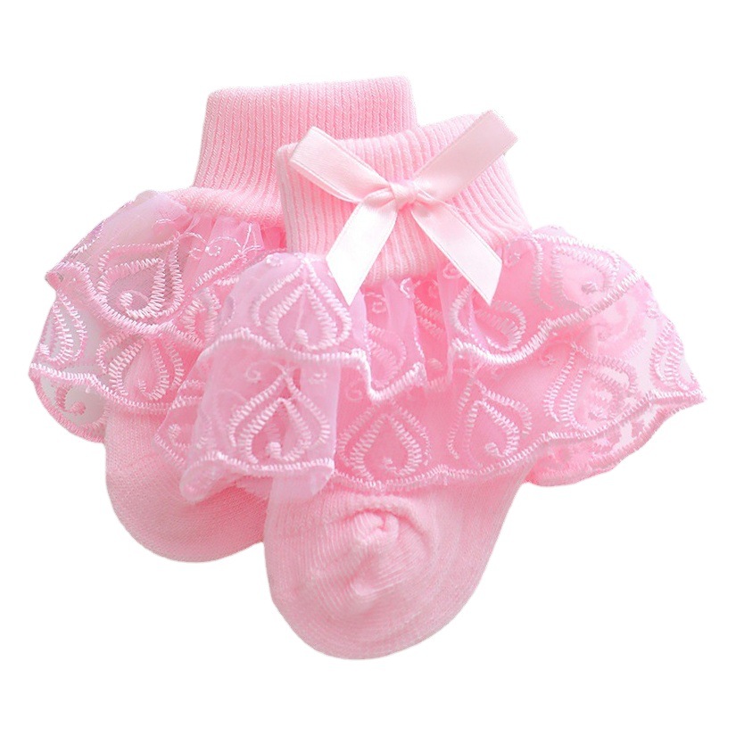 Spring Girls Lace Socks Spring and Summer Thin Double Lace Baby Princess Socks 2023 New Girls Socks
