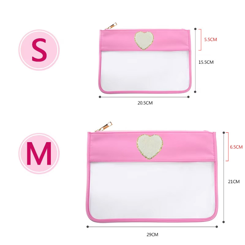 Large Capacity PVC Transparent Cosmetic Bag Beach Waterproof Wave Dot Transparent Cosmetic Bag Household Storage Food Bag