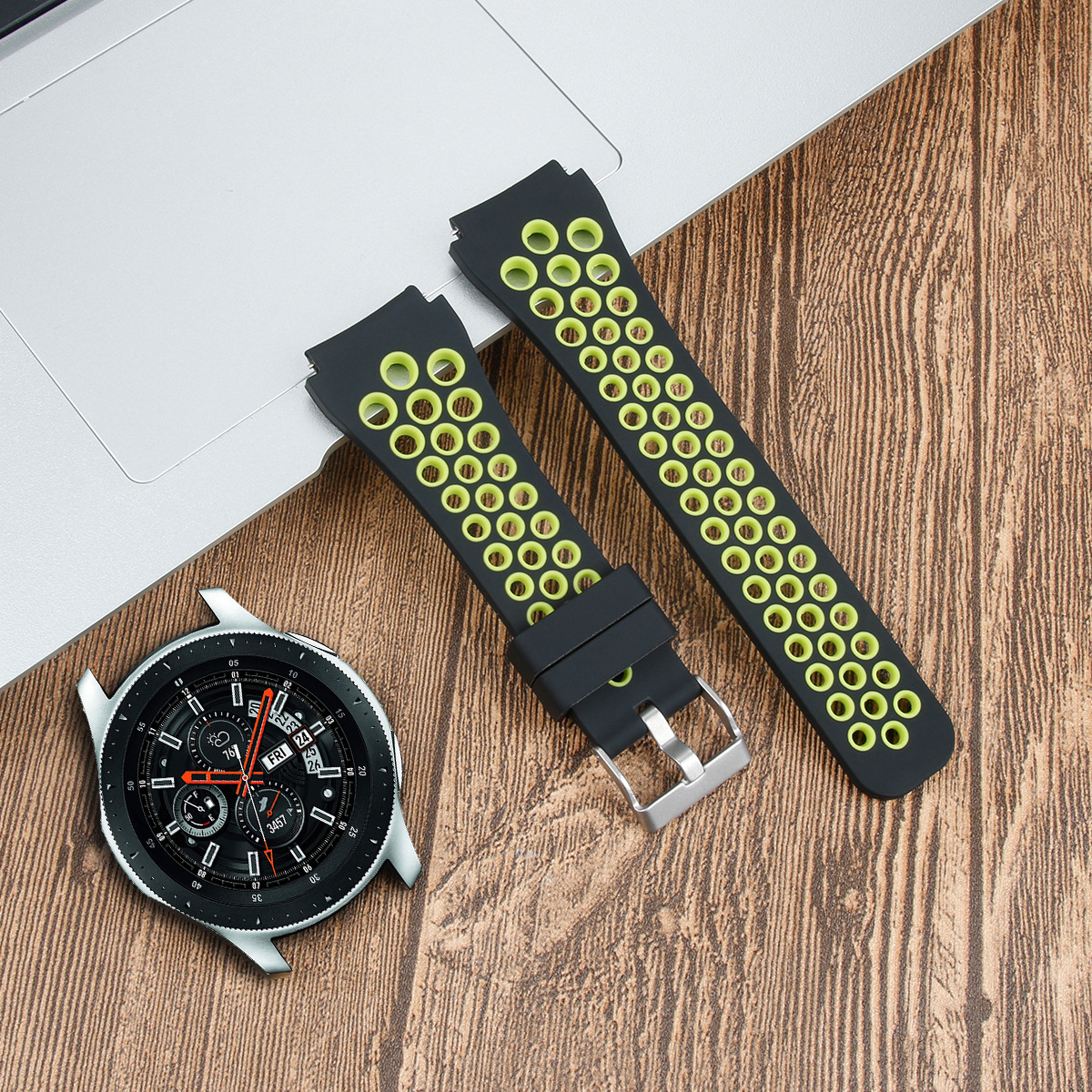 Picture of Suitable for Samsung Watch Strap Sm-R800 Official Same Watch 1St Generation 22mm Huawei Universal Two-Color Silicone Strap