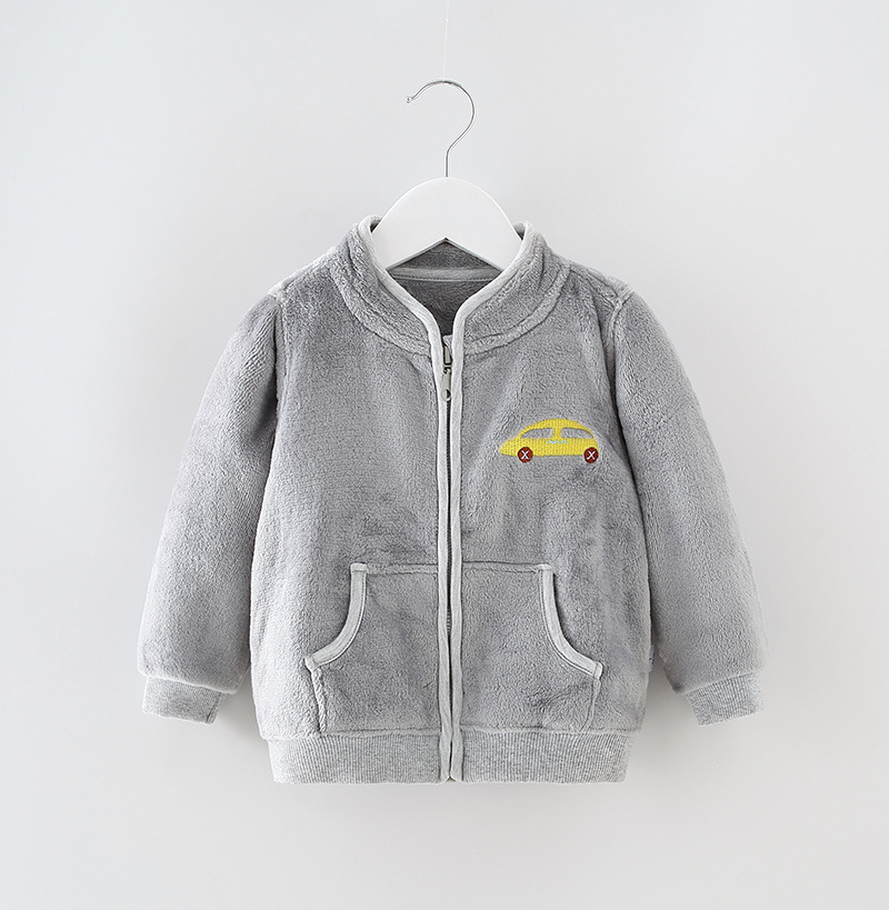 Picture of Children's coat spring and autumn flannel baby coat girls boys cardigan sweater baby coat a generation of hair