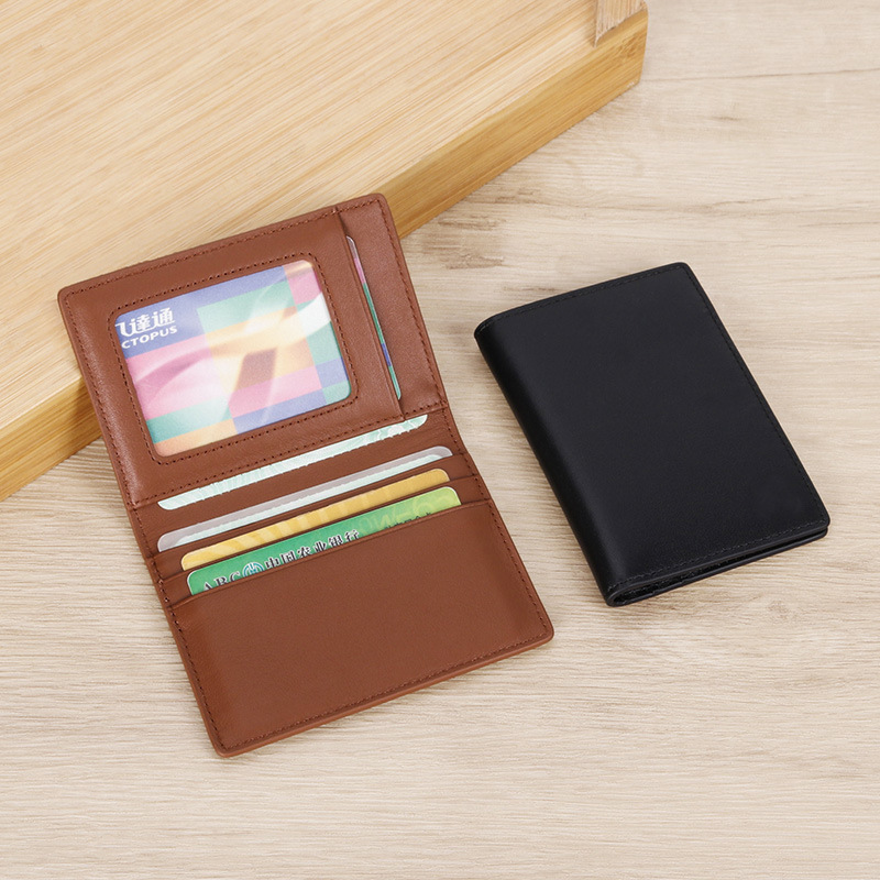 Men's Genuine Leather Card Bag Business Card ID Bag Anti-Magnetic RFID Card Clamp Bag Bank Card Napa Top Layer Cowhide 8156