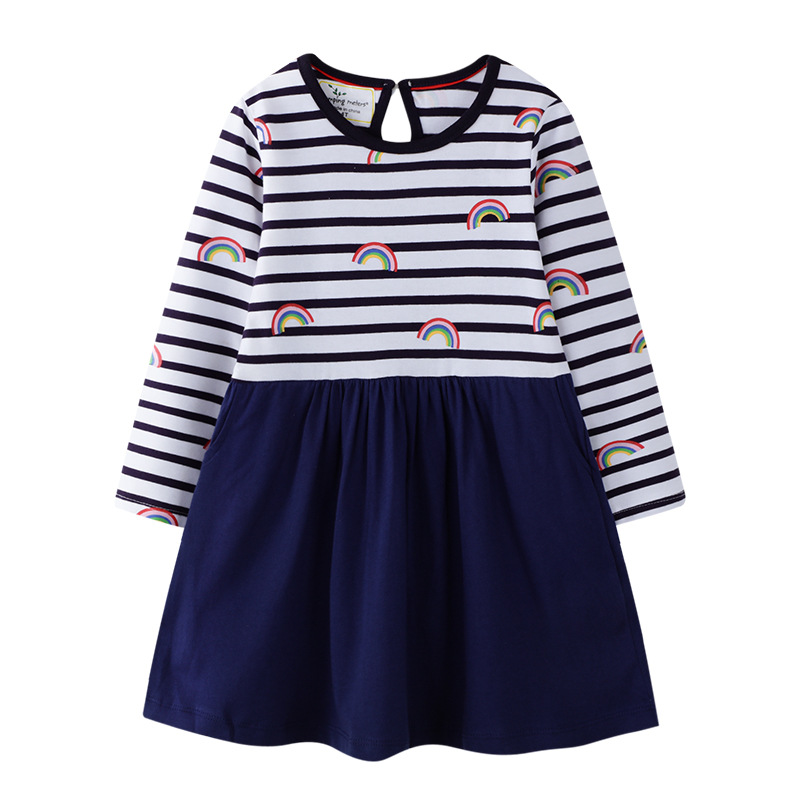 Picture of Girls dress autumn new children's clothing Europe and the United States wholesale long sleeve student skirt children's skirt a generation of hair