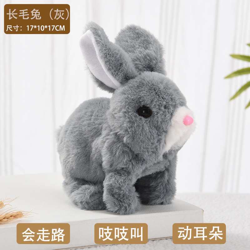 Picture of Plush Electric White Rabbit Simulation Pet Can Walk, Call, Move Mouth, Shake Ears Angora Rabbit Pet Toy