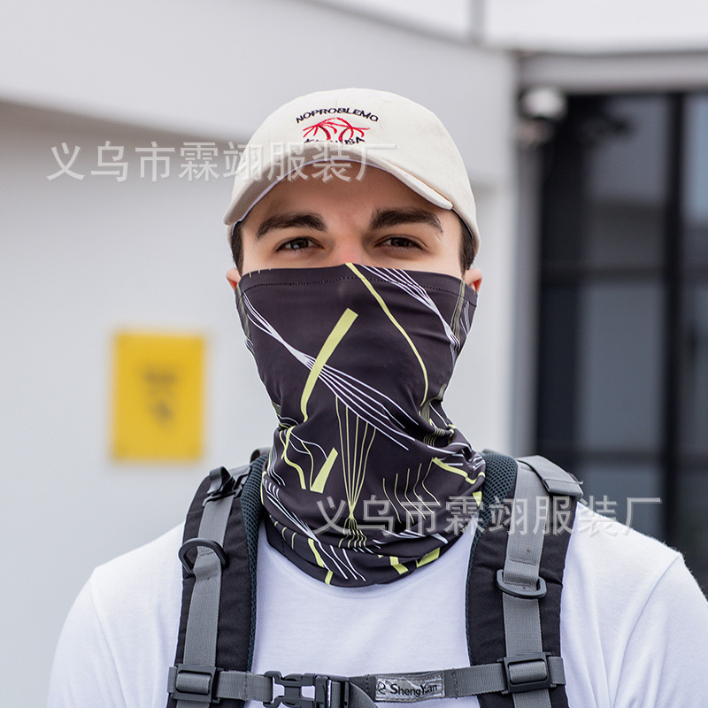 Picture of Sunscreen Mask Ice Silk Scarf Set Men's Headband Neck Protection Neck Summer Fishing Magic Riding Face Face Face Thin