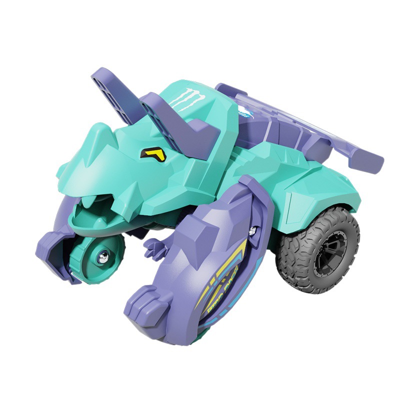 Children's Impact Deformation Toy Car, Fall-Resistant Pull-Back Car, Dinosaur Car Set, Boy and Girl Baby Inertia Car
