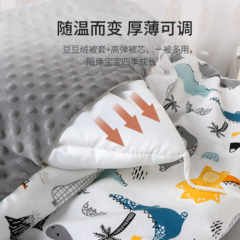 Picture of Factory direct sale baby hugging quilt autumn and winter thickened peas velvet newborn anti-startle swaddling bag anti-startle