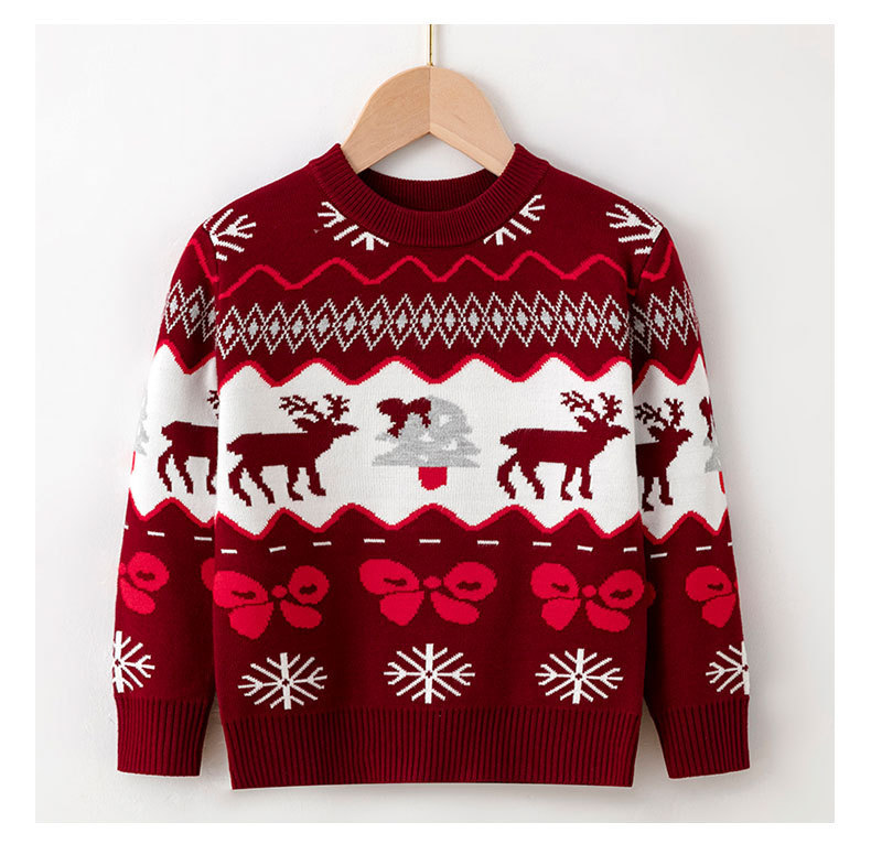 Picture of 2023 Europe and the United States new children's Christmas sweater children's clothing girls boys autumn and winter cartoon pullover sweater