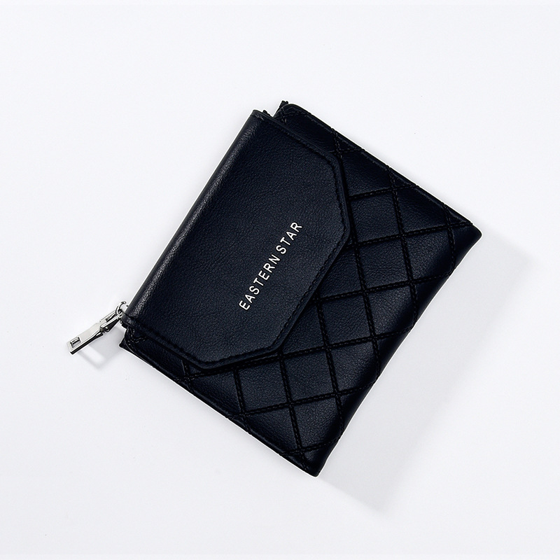 Picture of New Multifunctional Wallet Women Card Bag PU Coin Purse Women's Thin Fashionable Rhombic Short Women's Trendy Wallet