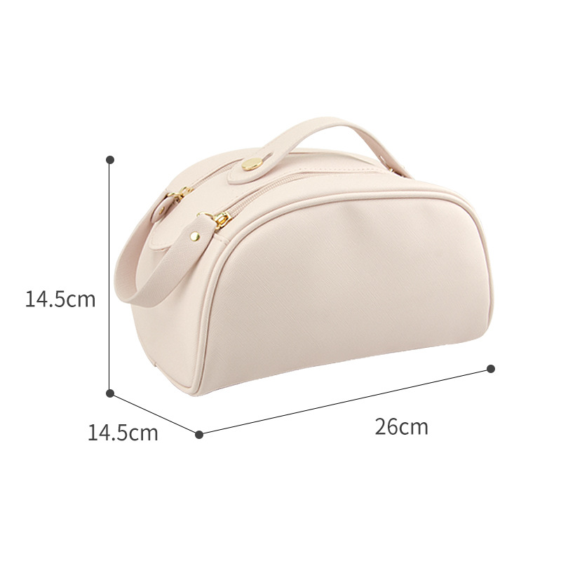 Picture of High Beauty Value Double Zipper Pillow Cosmetic Bag Portable Waterproof Large Capacity Portable Travel Skincare Wash Storage Bag