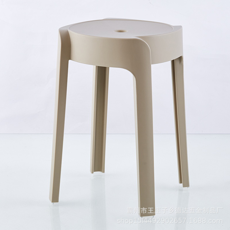 Picture of Modern Dining Table Plastic Round Stool Household Solid Bathroom Stool Living Room Casual High Stool Adult Negotiation Windmill Stool