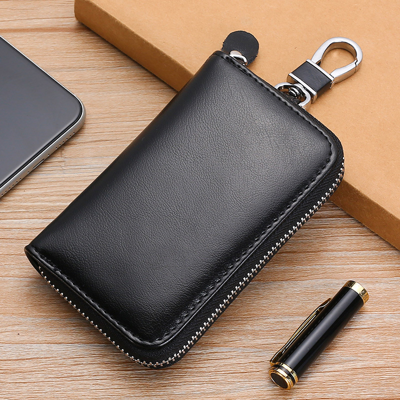 Picture of 2023 New zipper large capacity key bag men's leather multi-functional practical car key bag cowhide key bag