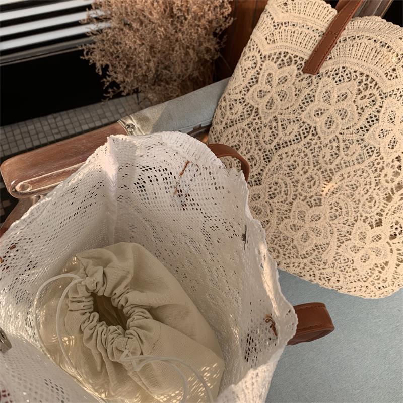 Picture of Niche Design 2024 Handbag Korean Style Lace Bag Women's Shoulder Bag Women's Large Capacity Bucket Shopping Bag Trendy