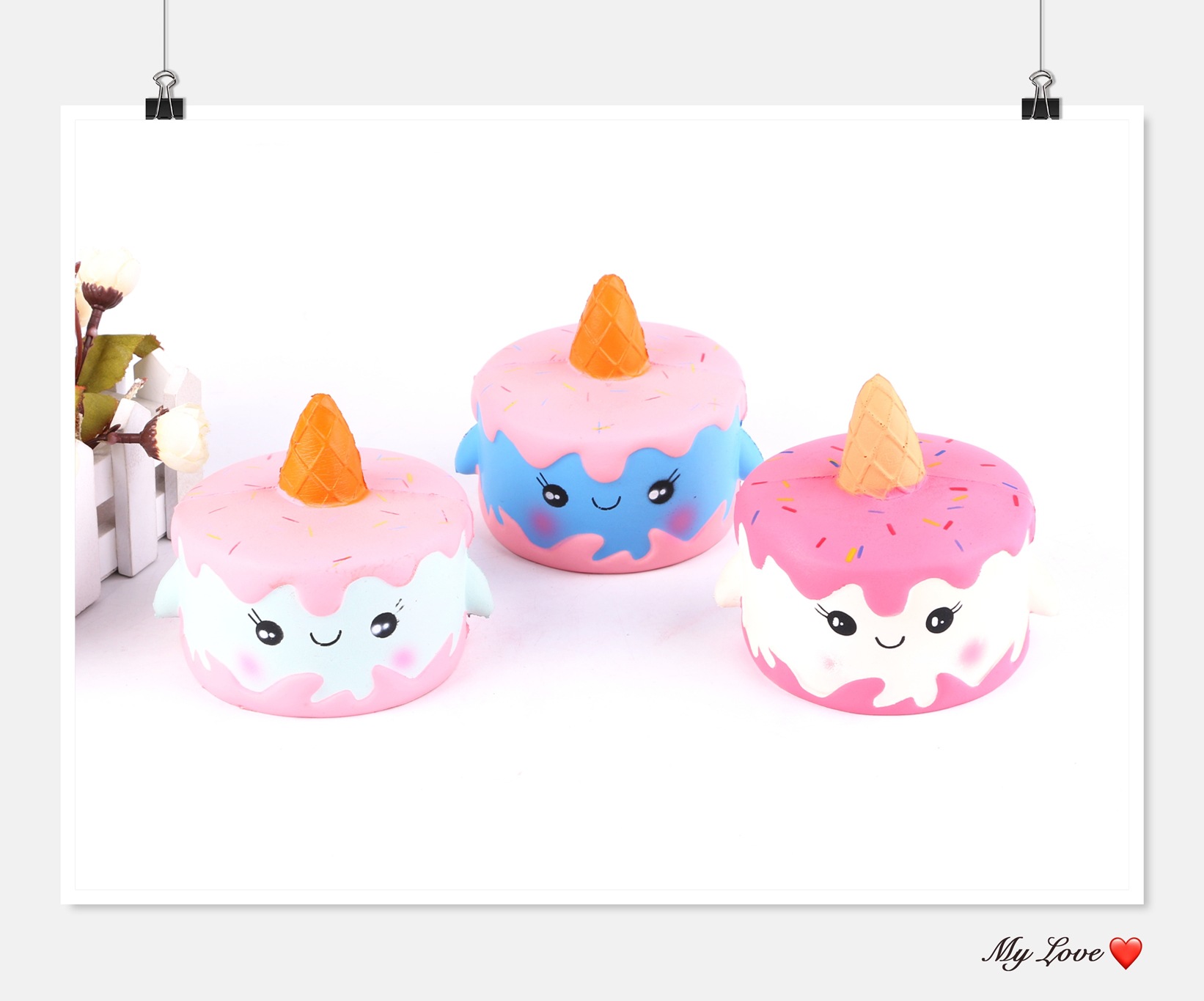 Picture of New slow rebound toy hamburger cake Squishy slow rebound unicorn vent decompression toy props