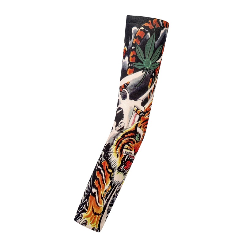 Picture of Outdoor Sleeve Tattoo Sleeve Seamless Men's and Women's Flower Arm Riding Sunscreen Sleeve Tattoo Arm Gifts