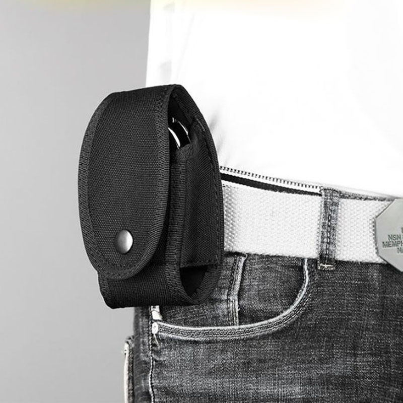 Picture of Universal Quick Pull Handcuffs Bag Outdoor Professional Sports Molle Waist Quick Pull Set Movie Props Handcuff Set