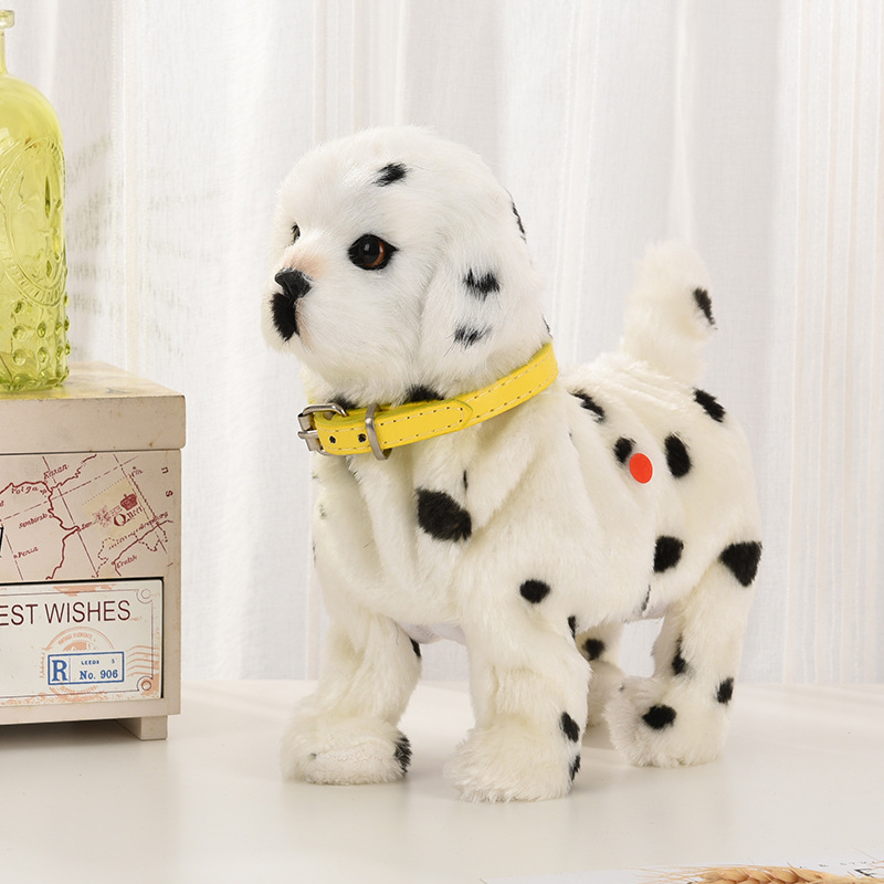 Picture of Imitation dog can walk, bark, WAG tail with music electric toy dog plush electric pet dog induction toy