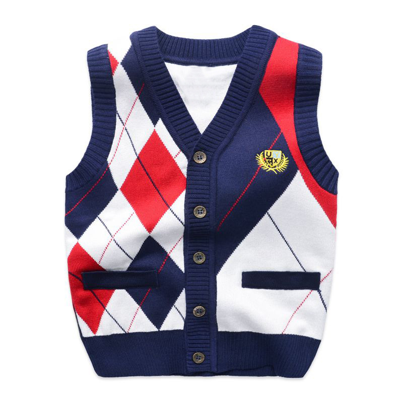 Picture of Carefully Selected Boys' College Style Knitted Knitwears, Vests, Men's Sleeveless Cardigans, Knitwears, Warm Knitwears and Vests, Dropshipping
