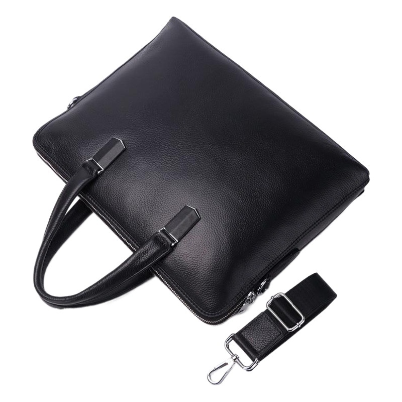 Men's Briefcase Genuine Leather 14inch Portable Laptop Bag Casual First Layer Cowhide Business Office Bag Wholesale