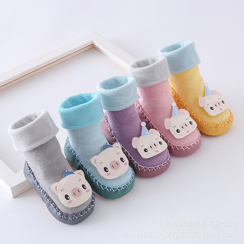 Baby Floor Socks for Kidsren 0-1 Years Old Baby Toddler Shoes and Socks Cartoon Combed Cotton Newborn Socks Autumn and Winter Soft