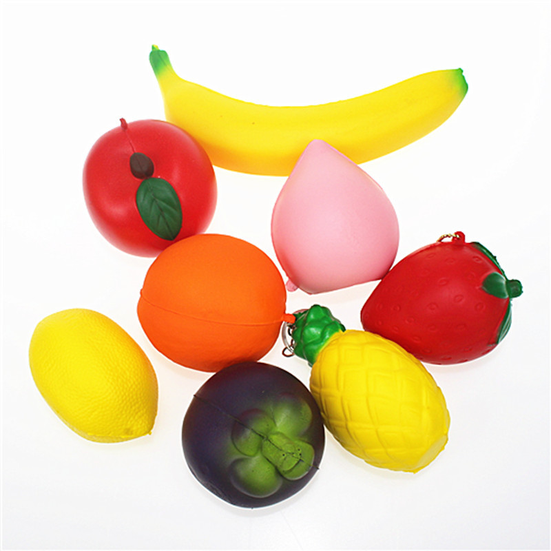 Picture of Squishy Slow Rebound Banana Fruit Pendant Pinch Strawberry Set Decompression Pu Artificial Toy Manufacturer