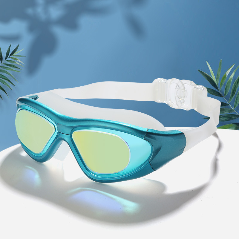 Picture of Qi Lang diving glasses waterproof anti-fog swimming goggles large frame adult unisex professional racing training swimming goggles