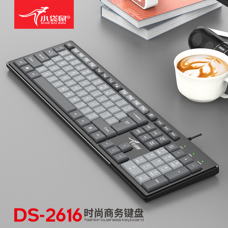 Small kangaroo DS-2616 notebook business desktop office USB dual color keyboard fashion ultra-thin