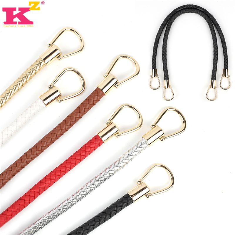 Handmade diy Women's Bag Knitted Hook Woven Bag with Accessories Rattan Handbag with PU Bag with Hand-held Belt with Imitation Leather