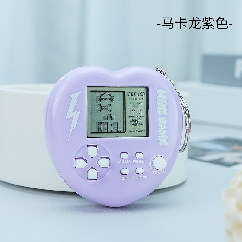 Picture of Cross-border hot-selling love children's toys palm Tetris video game machine keychain creative small pendant