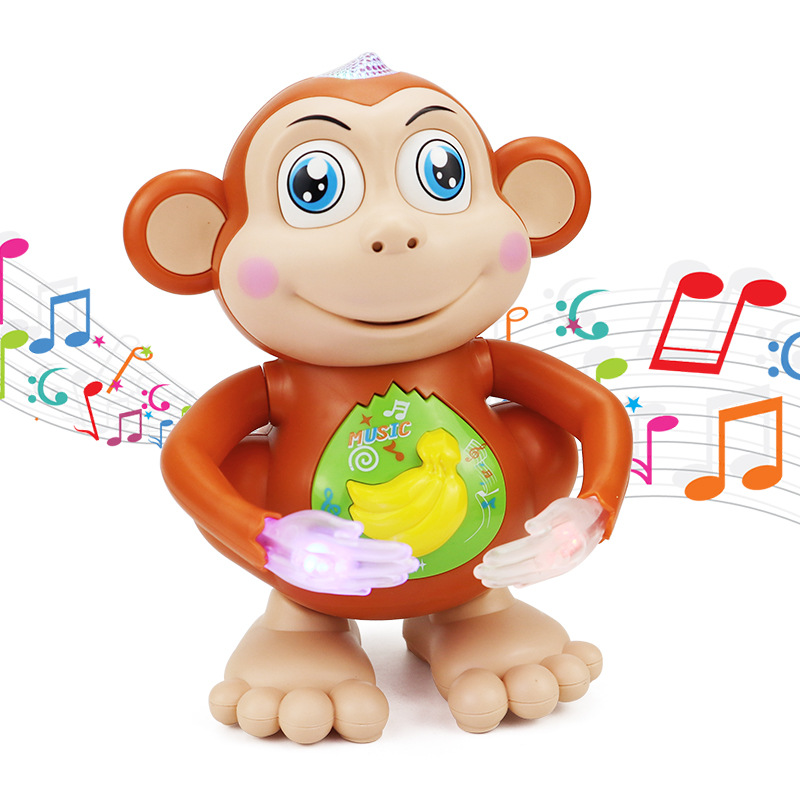 Picture of Electric dancing monkey Net red baby toy will move left and right walking light music cross-border trembles