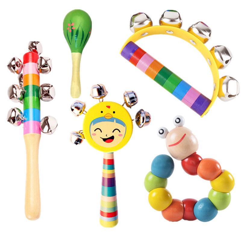 Picture of Newborn baby sand hammer rattle early education puzzle hand bell baby grip training toys 0-6-8-12 months children