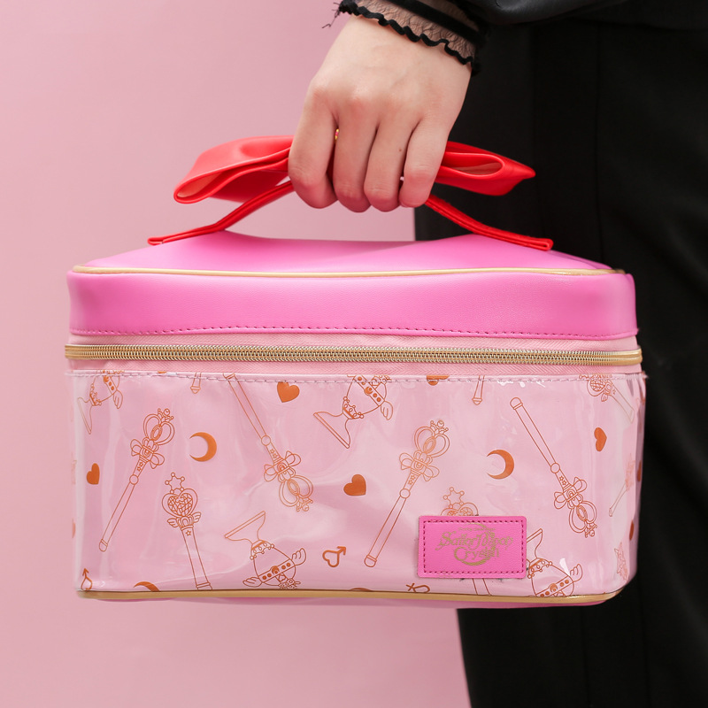 Picture of Japanese Beauty Girl Moon Same Style Cosmetic Bag Leather Cosmetic Storage Bag Cartoon Cute Large Capacity Wash Bag