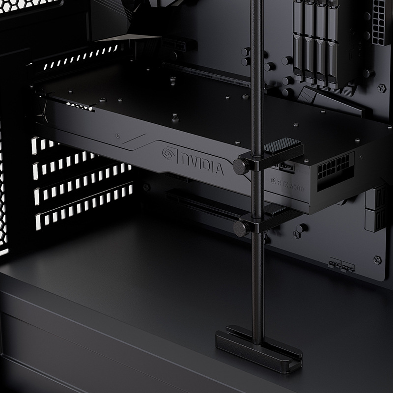 Picture of Fan cooling graphics card anti-bending support frame sea view room chassis graphics card jack aluminum alloy bracket enhanced version