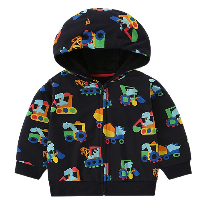 malwee children's spring and autumn coat European and American children's boy hooded zipper shirt men's children's clothing western style top