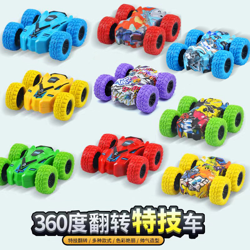 Picture of Children's four-wheel drive inertia double-sided graffiti off-road vehicle simulation off-road Boy gift stunt model anti-Fall Toy