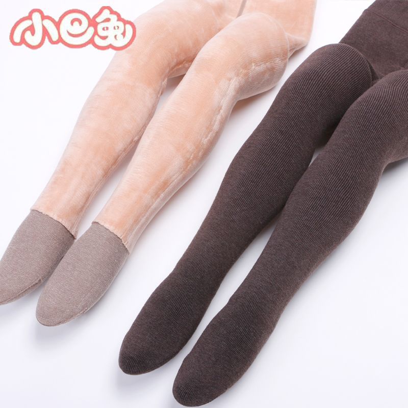 Picture of Xiaoba Rabbit Winter Thickened Girl's Children's Leggings Cotton Vertical Strip Warm Foot Air-Lined Velvet One-piece Pants Divided into Socks