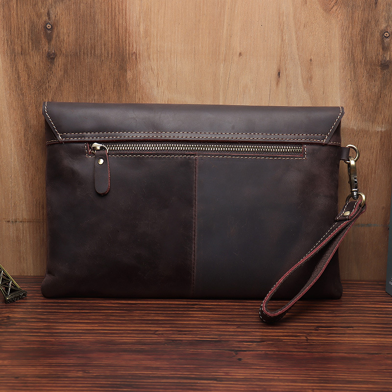 Picture of Vintage Genuine Leather Men's Clutch Casual Men's Handbag Top Layer Crazy Horse Cowhide Business Clutch Underarm Clutch Bag