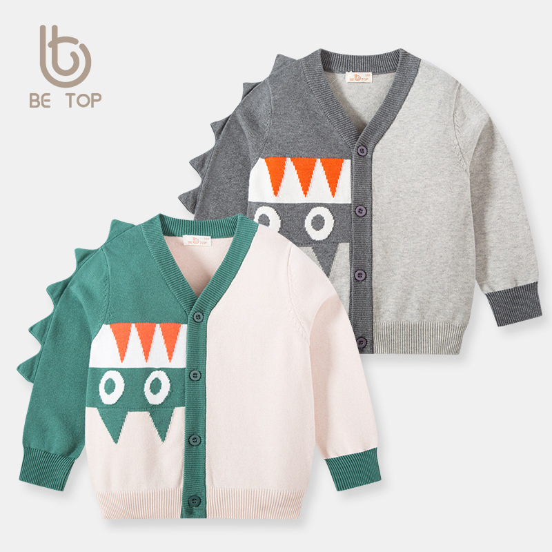 Picture of 2025 Autumn New Kidsren's Clothing Jacket Kidsren's Knitwear Cardigan Baby Clothes Boys Warm Knitwear Monster Trend