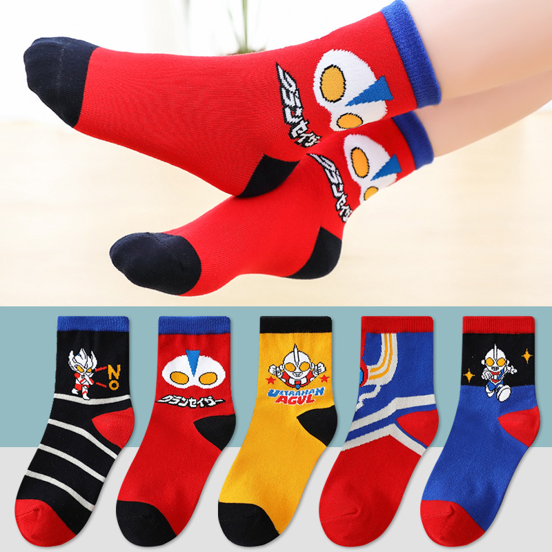 Picture of Children's Socks Spring and Autumn Cotton Socks Boys and Girls Autumn and Winter Children's Socks Chinese Style Socks Red Socks Baby Socks