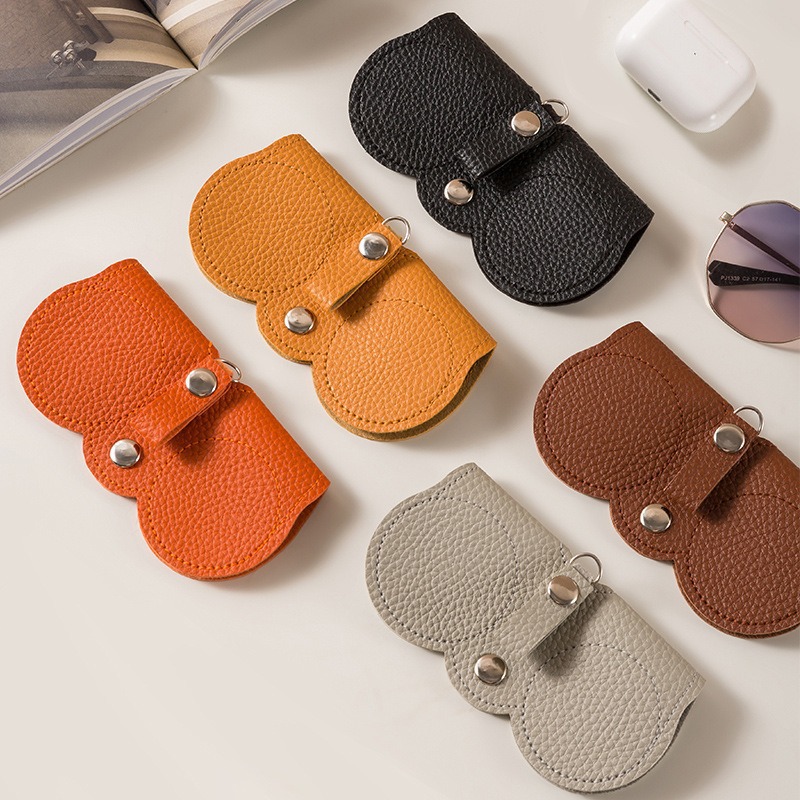 Picture of Simple Fashion Portable Sunglasses Protective Case Sunglasses PU Protective Case Sunglasses Storage Bag Red Bag